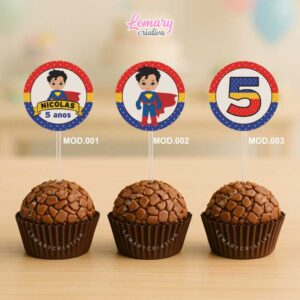 Topper para Docinhos Super herói (50 unidades) TP0001