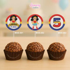 Topper para Docinhos Super heroína (50 unidades) TP0001