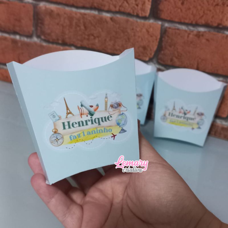 Kit Caixinha personalizada para batata frita + Mini cachepó (270 peças) - Imagem 3