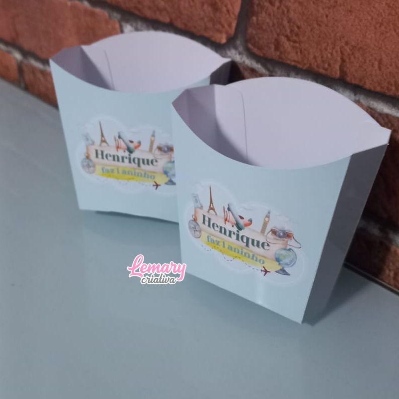 Kit Caixinha personalizada para batata frita + Mini cachepó (270 peças) - Imagem 2