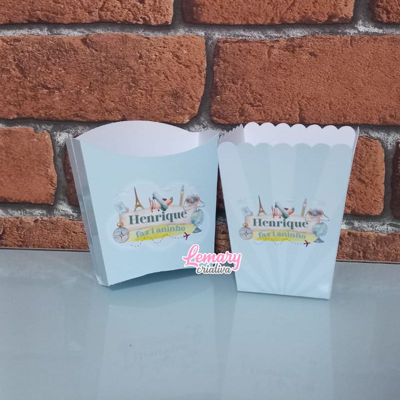 Kit Caixinha personalizada para batata frita + Mini cachepó (270 peças)